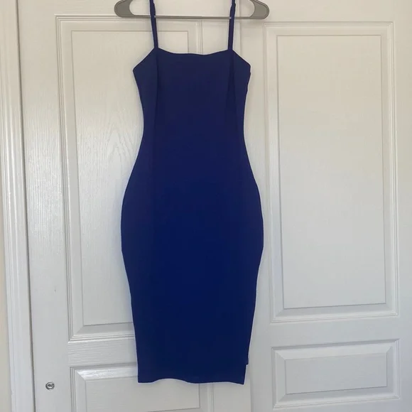 royal blue bodycon midi dress ROYAL BLUE ONE SHOULDER ASYMMETRICAL HEM BODYCON MIDI DRESS D10415D-A